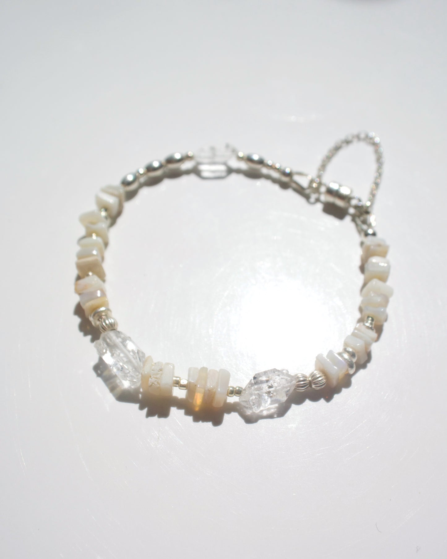 Silver〈Opal×Crystal quartz〉Bracelet