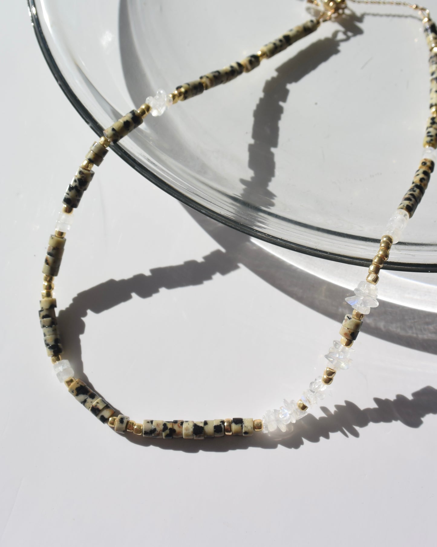 14KGF〈Earthing beads Necklace〉Dalmatian jasper