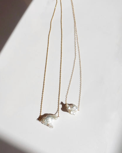 14KGF〈Floating Pearl-Necklace-〉Fresh water pearl