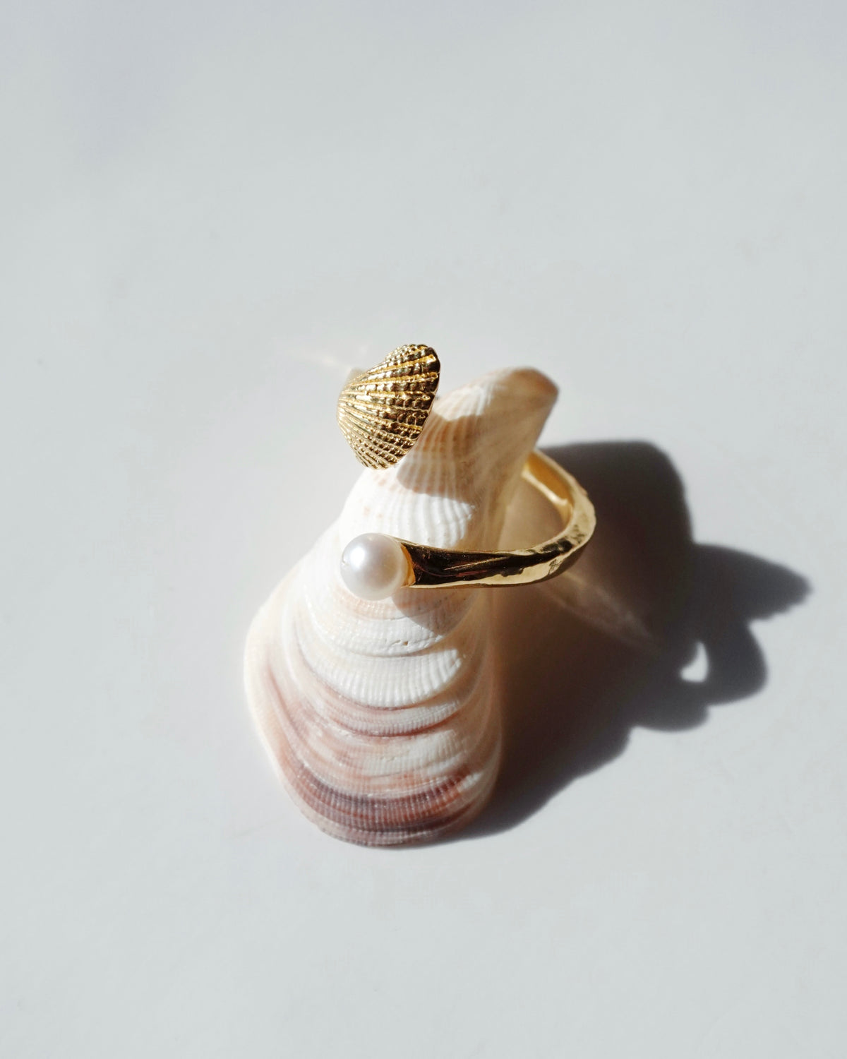 K18pt〈Cast of real ocean〉Ring-Pearl-