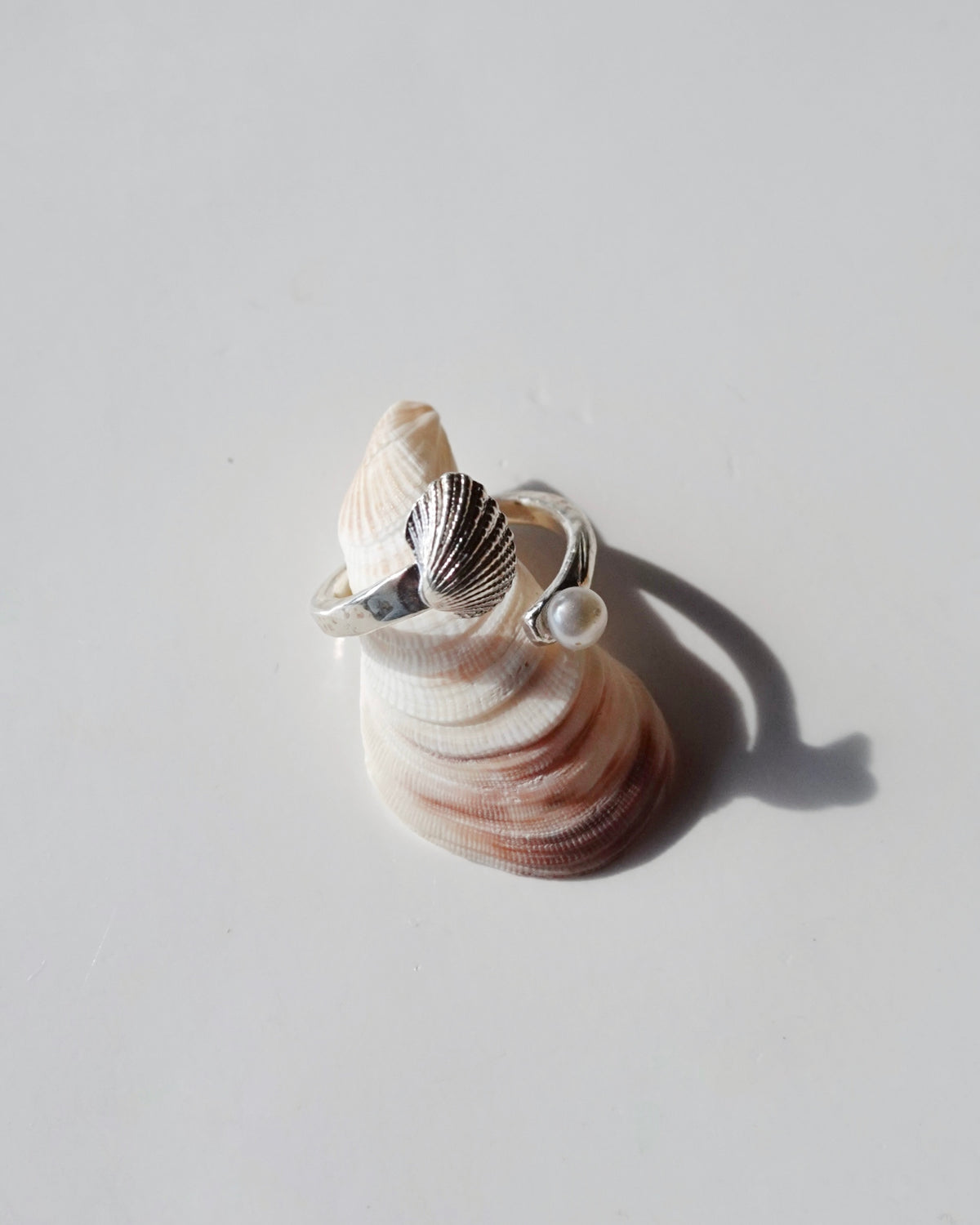 Silver〈Cast of real ocean〉Ring -Pearl-