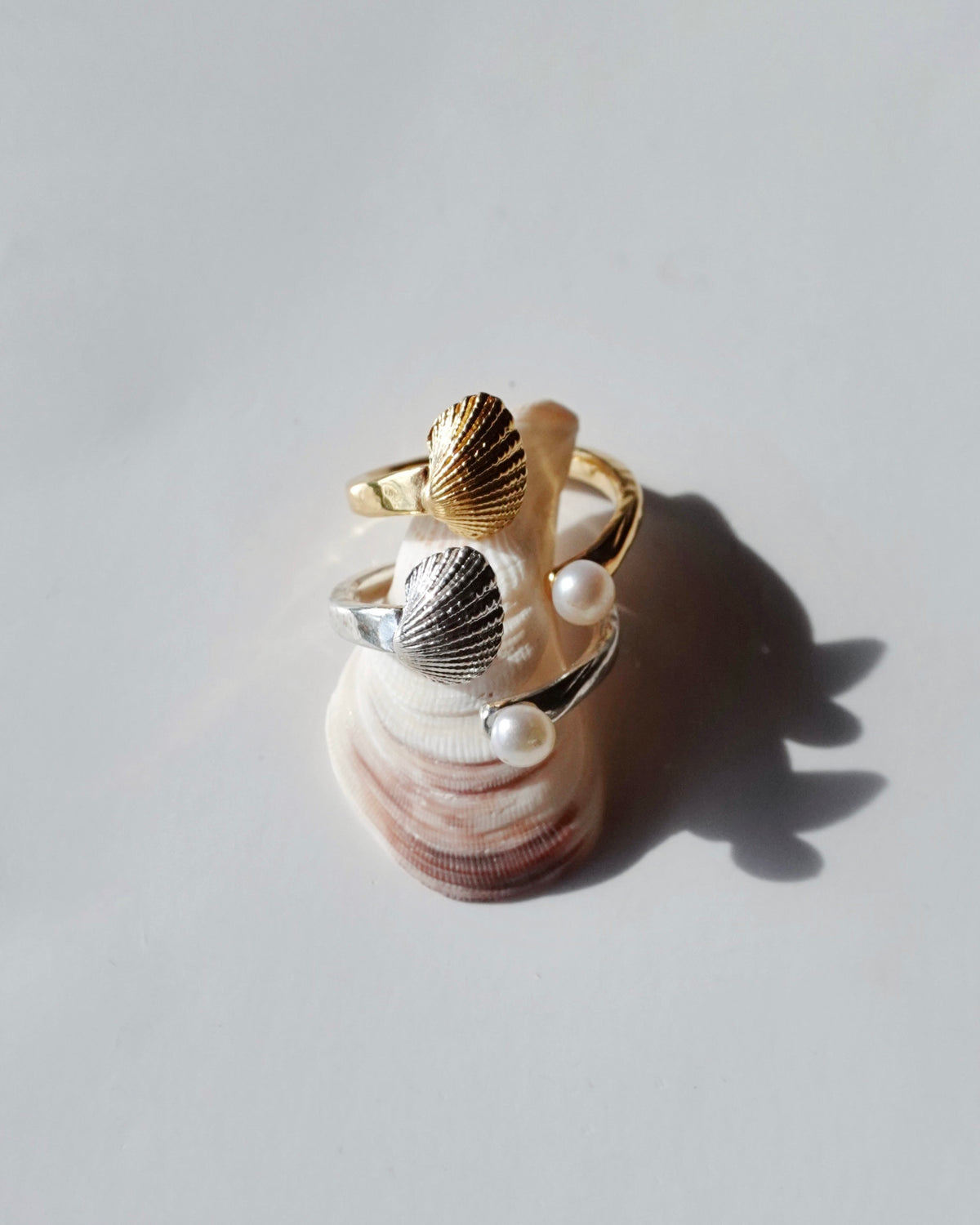 Silver〈Cast of real ocean〉Ring -Pearl-