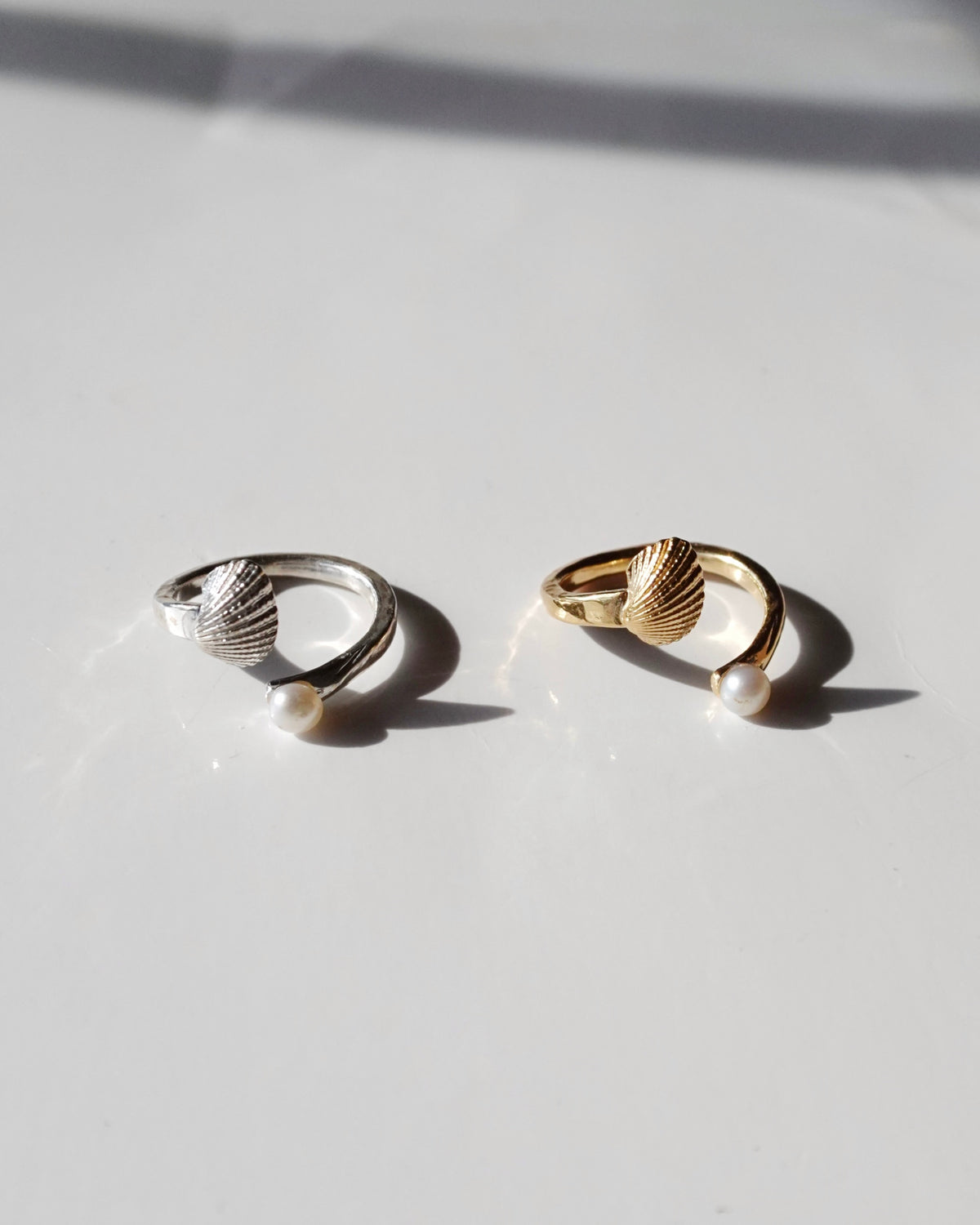 Silver〈Cast of real ocean〉Ring -Pearl-