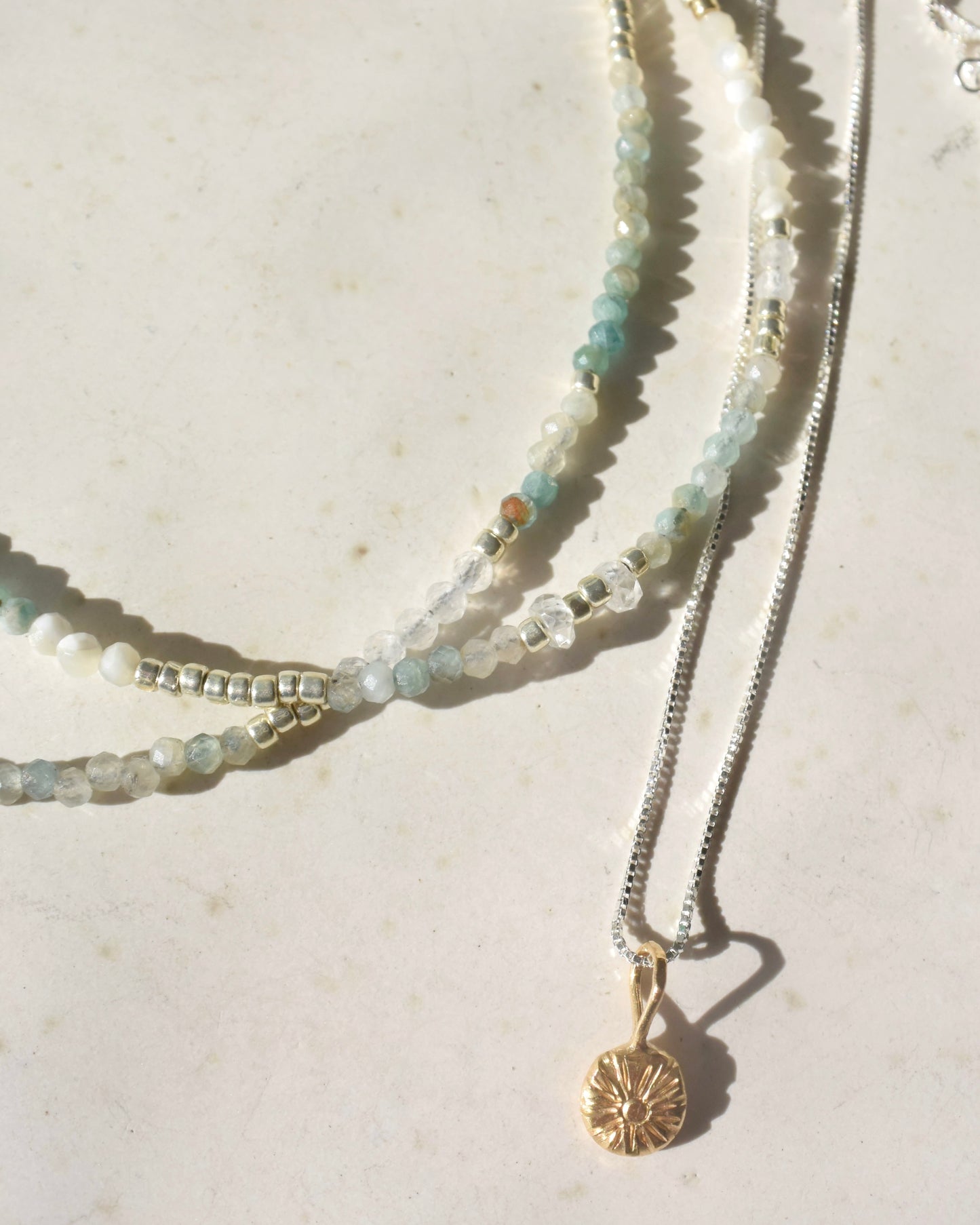 Silver〈Earthing beads Necklace〉GrandidierIte