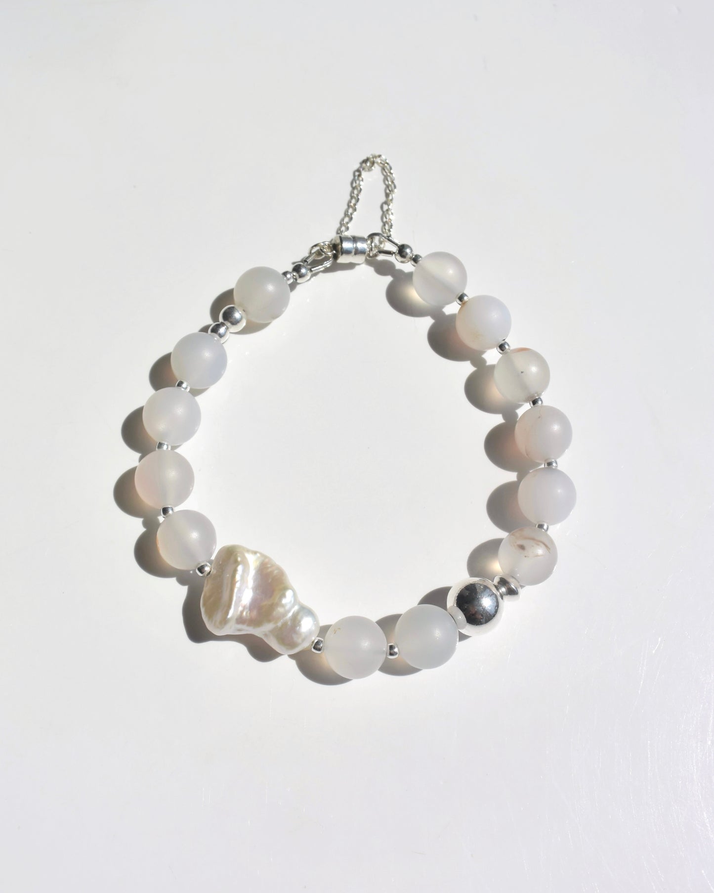 Silver〈Rounda-Bracelet-〉Agate
