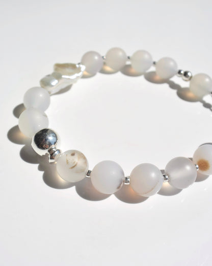 Silver〈Rounda-Bracelet-〉Agate