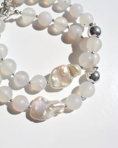 Silver〈Rounda-Bracelet-〉Agate