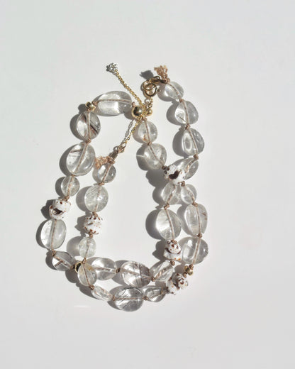 14KGF〈Silk cord necklace〉Rutile Quartz