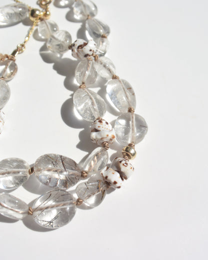 14KGF〈Silk cord necklace〉Rutile Quartz