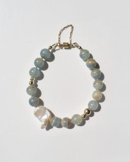 14KGF〈Rounda-Bracelet-〉Blue Calcite