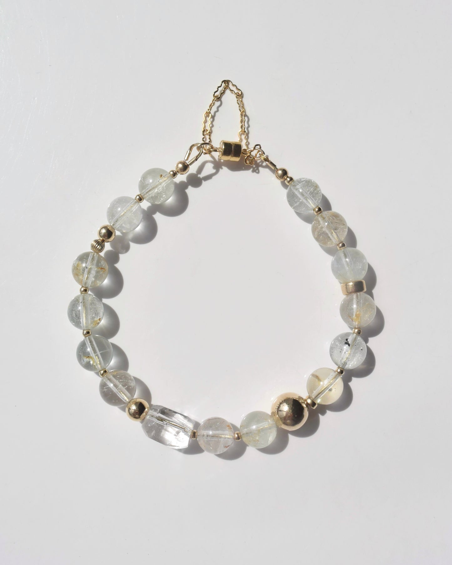 14KGF〈Rounda-Bracelet-〉White topaz