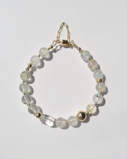 14KGF〈Rounda-Bracelet-〉White topaz