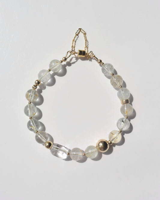 14KGF〈Rounda-Bracelet-〉White topaz