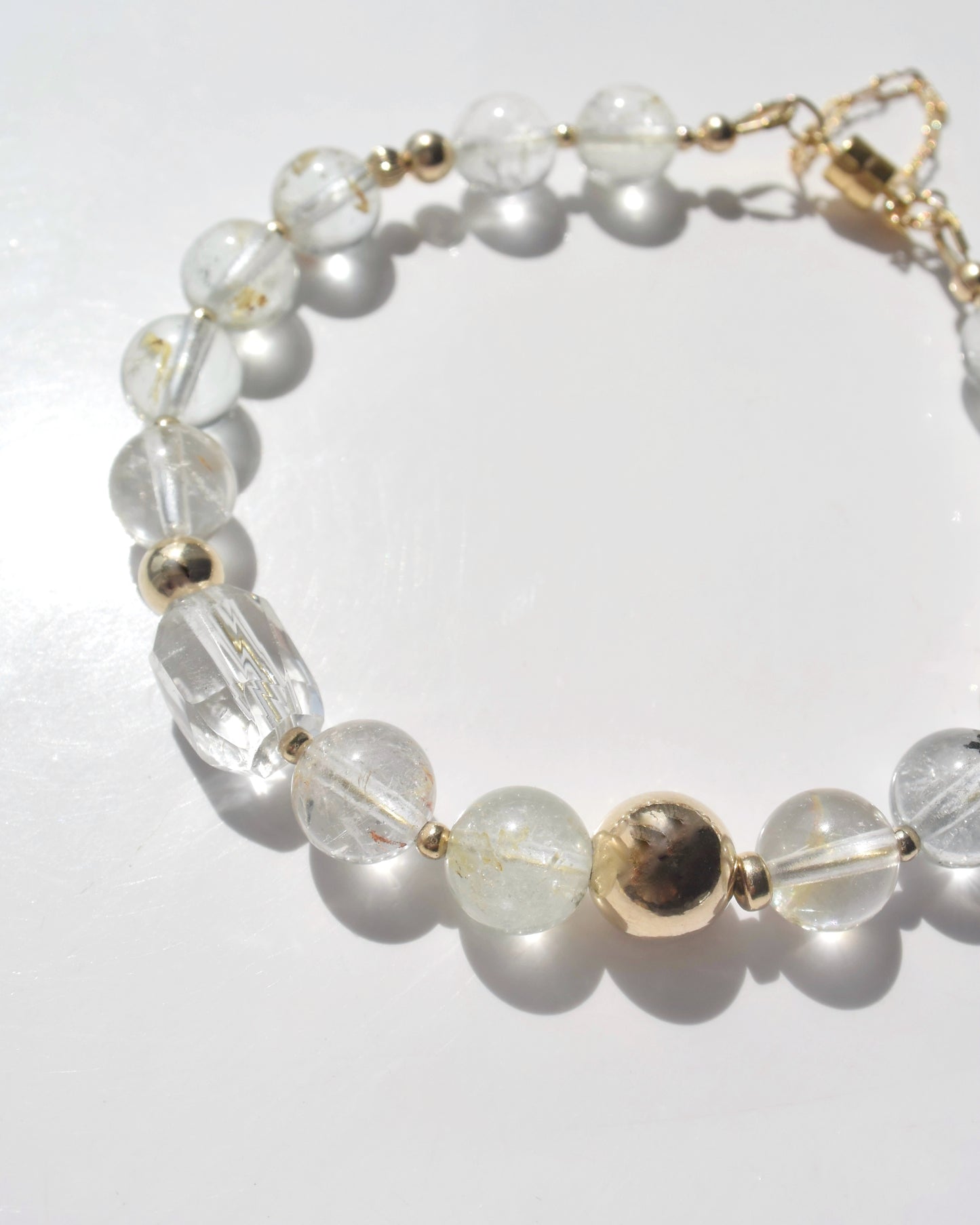 14KGF〈Rounda-Bracelet-〉White topaz