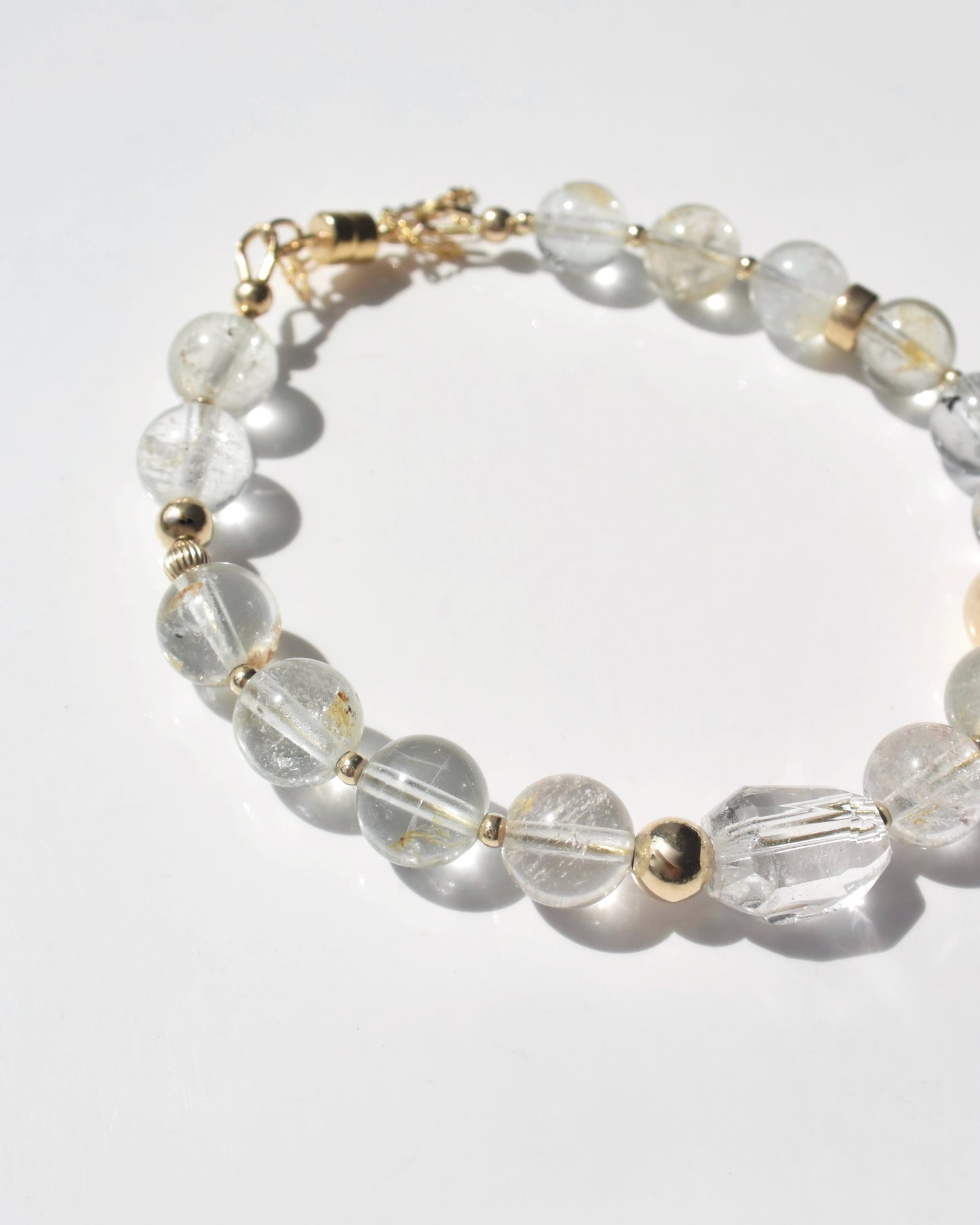 14KGF〈Rounda-Bracelet-〉White topaz