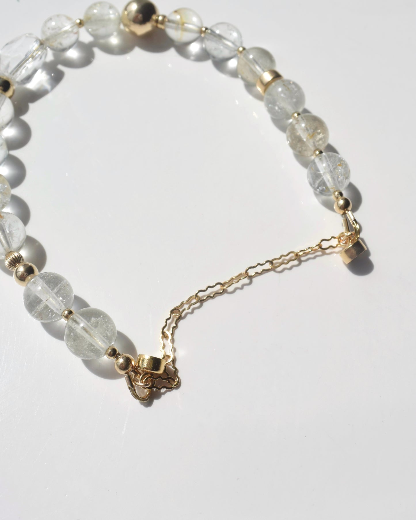 14KGF〈Rounda-Bracelet-〉White topaz