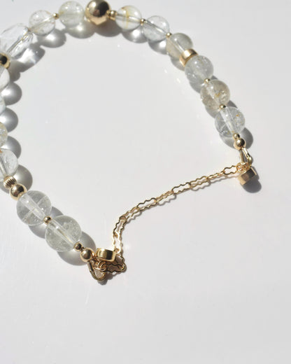 14KGF〈Rounda-Bracelet-〉White topaz
