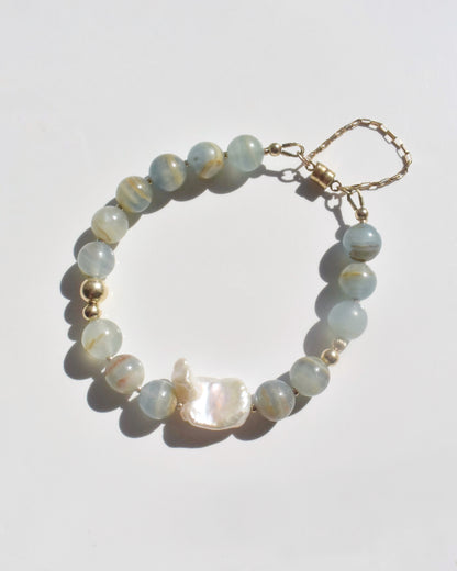 14KGF〈Rounda-Bracelet-〉Blue Calcite