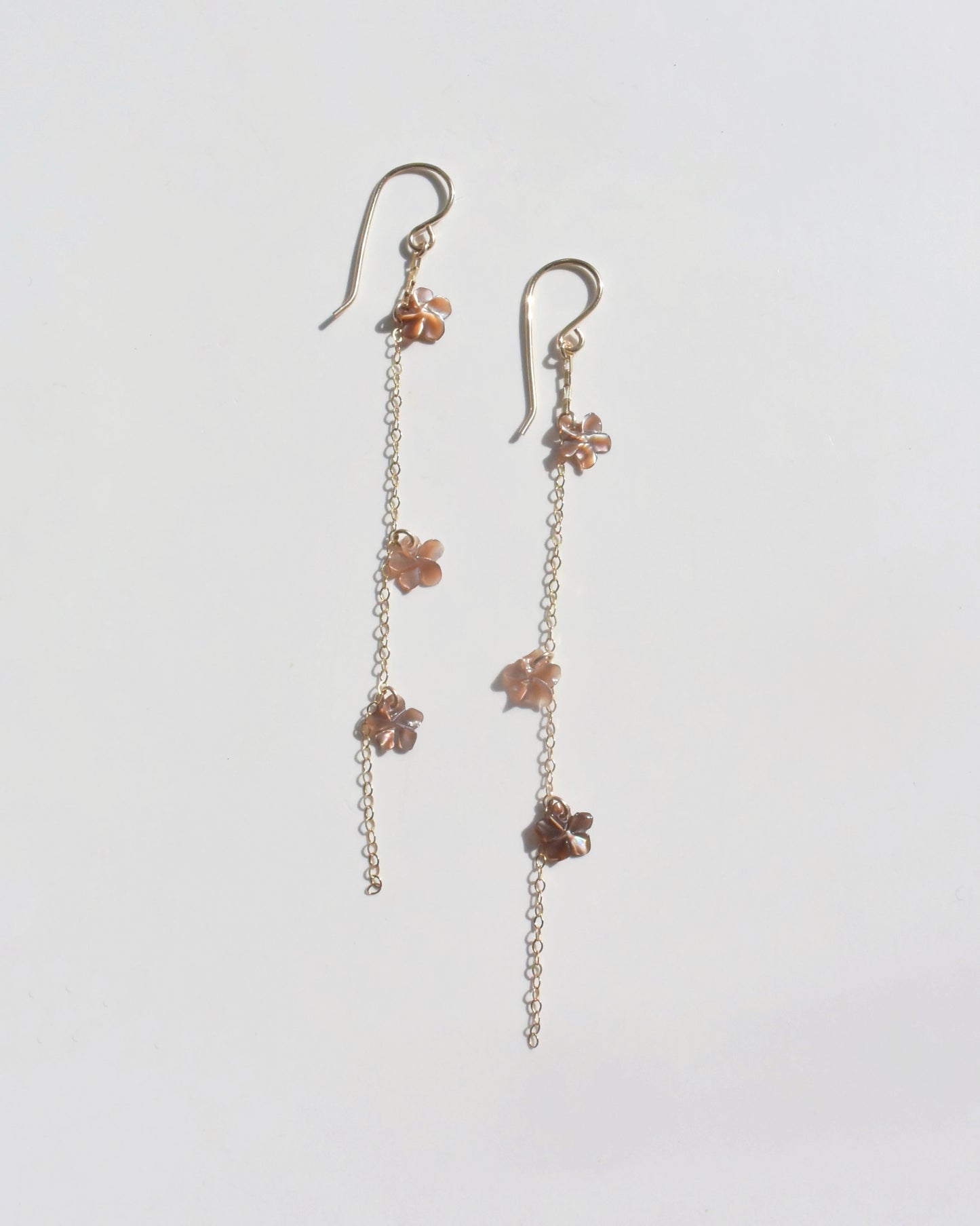 14KGF〈From Hawai'i-Plumeria〉Pink-Brown-Hook