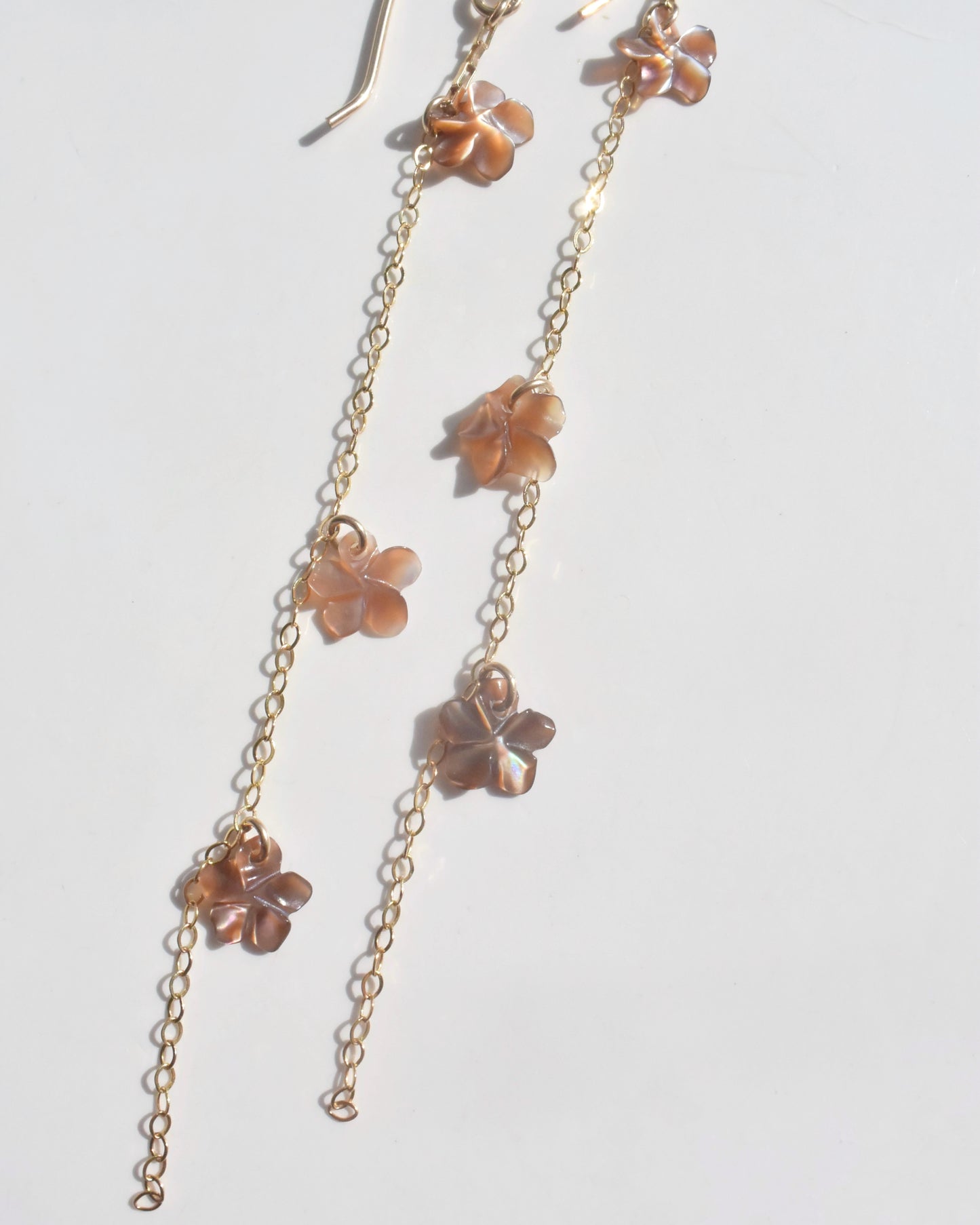 14KGF〈From Hawai'i-Plumeria〉Pink-Brown-Hook