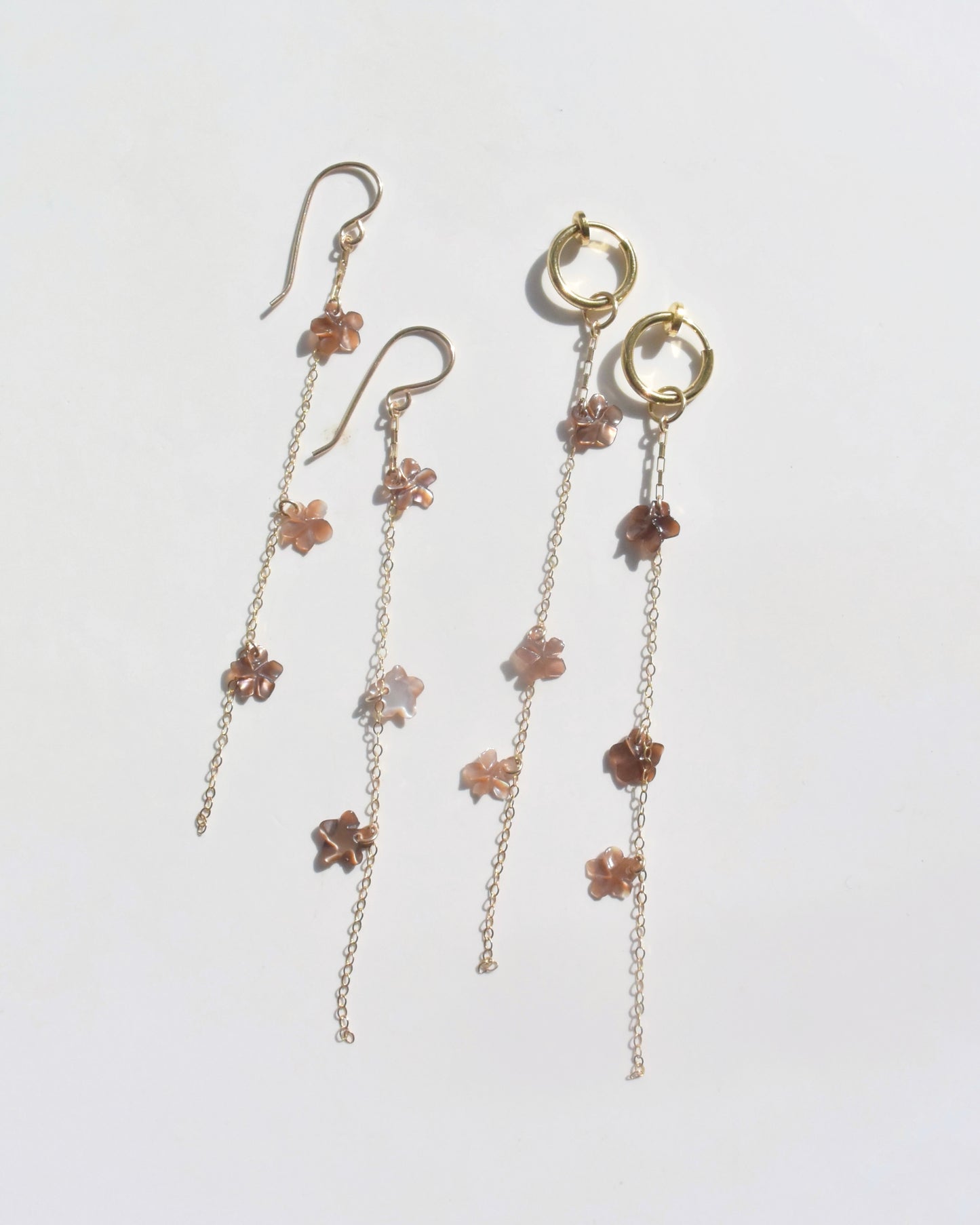 14KGF〈From Hawai'i-Plumeria〉Pink-Brown-Hook