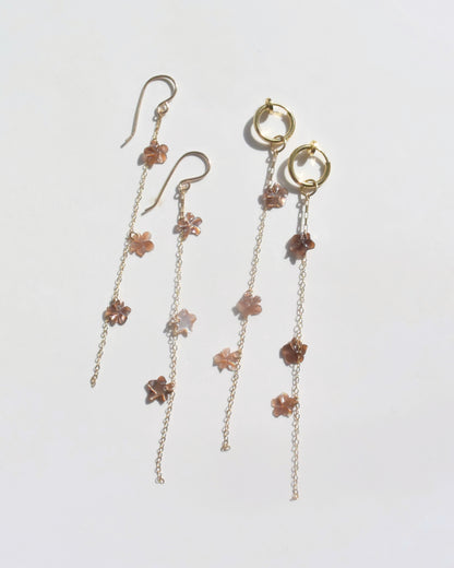 14KGF〈From Hawai'i-Plumeria〉Pink-Brown-Hook