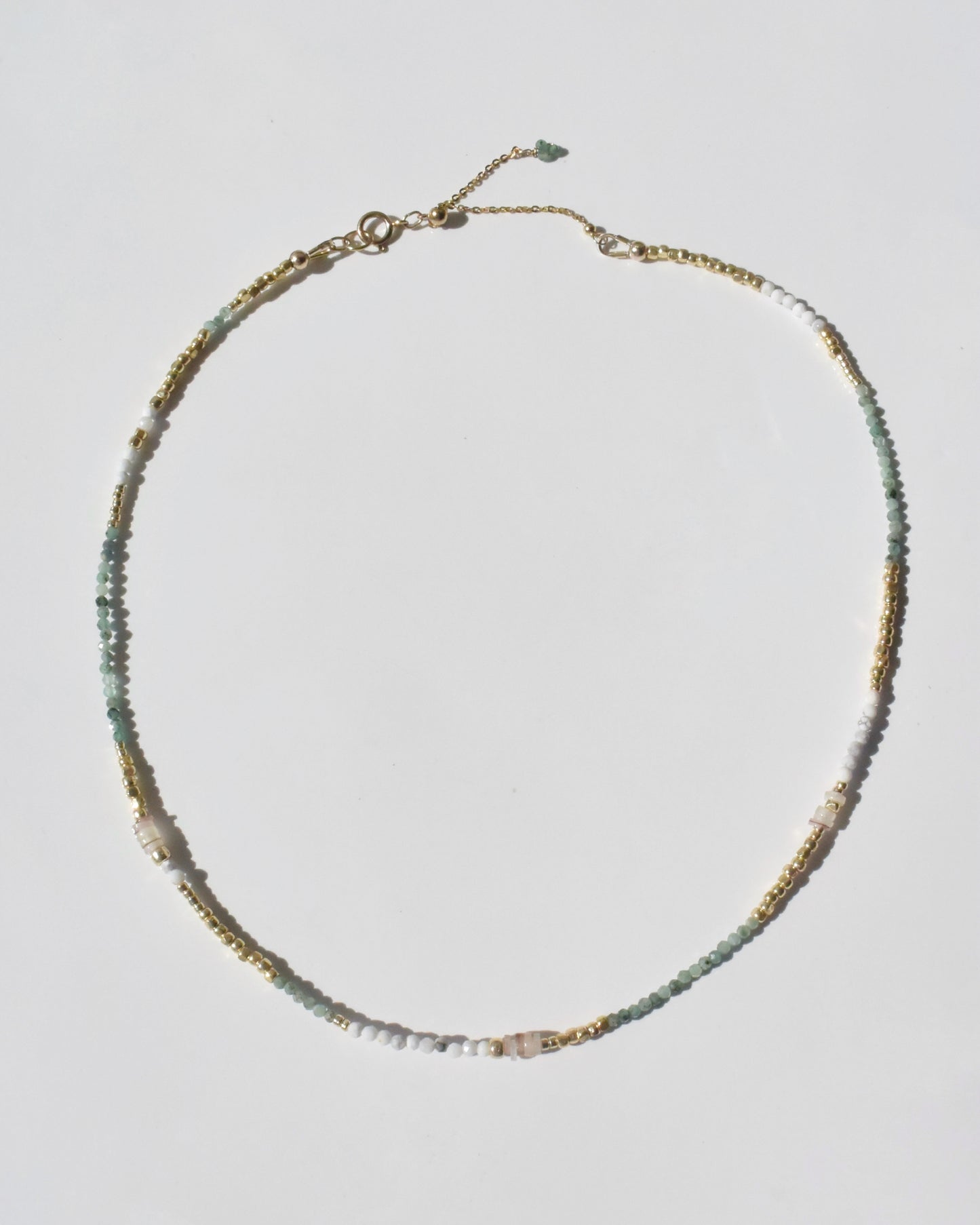 14KGF〈Earthing beads Necklace〉Emerald