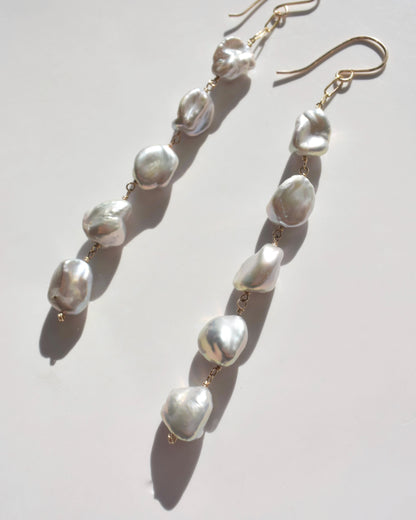 14KGF〈Fresh water pearl〉Gray-1-