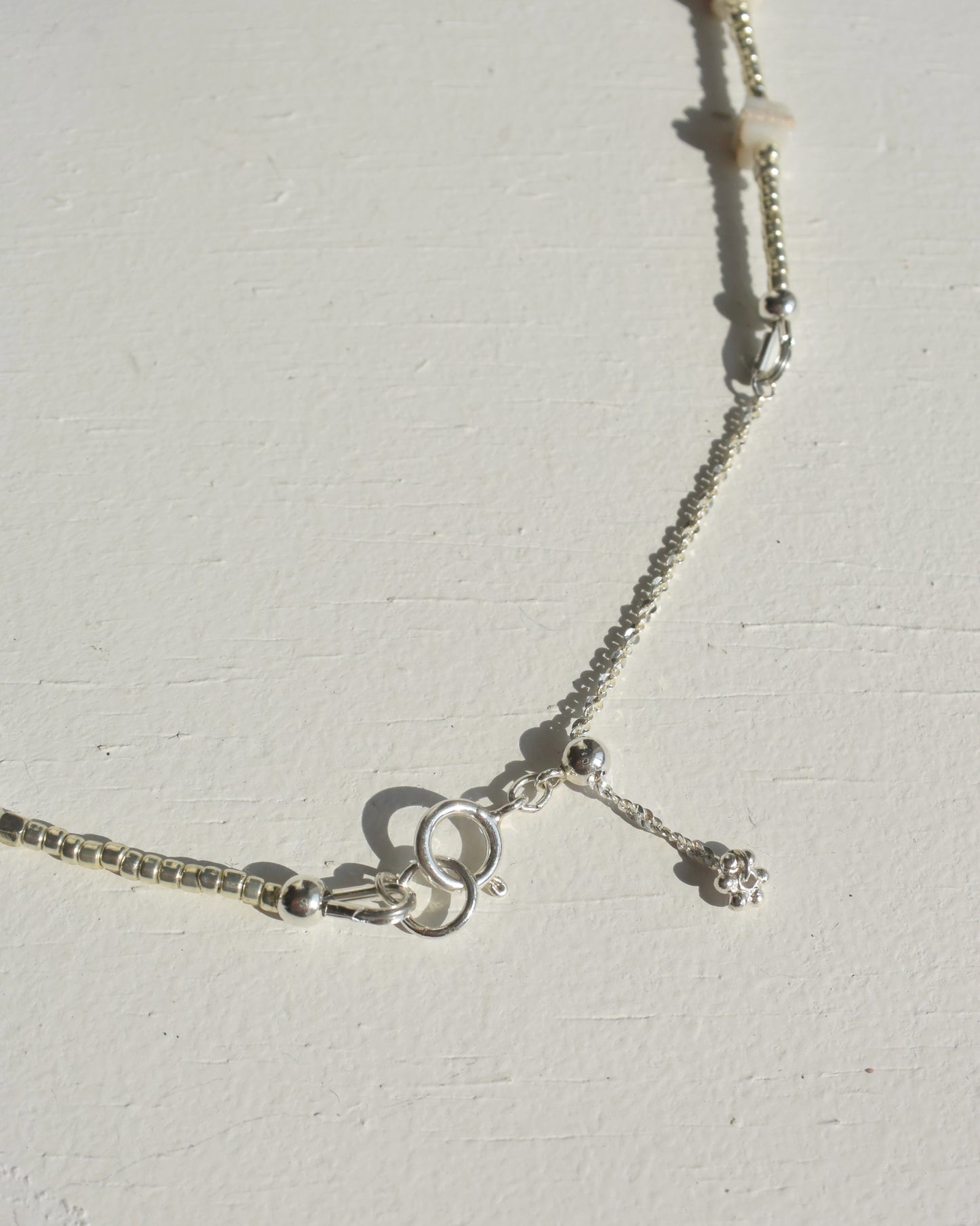 Silver〈Earthing beads necklace〉Rutile quartz&Opal