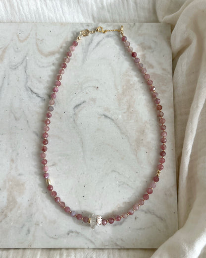 ［先行販売プライス］14KGF〈Earthing beads necklace〉Ruby