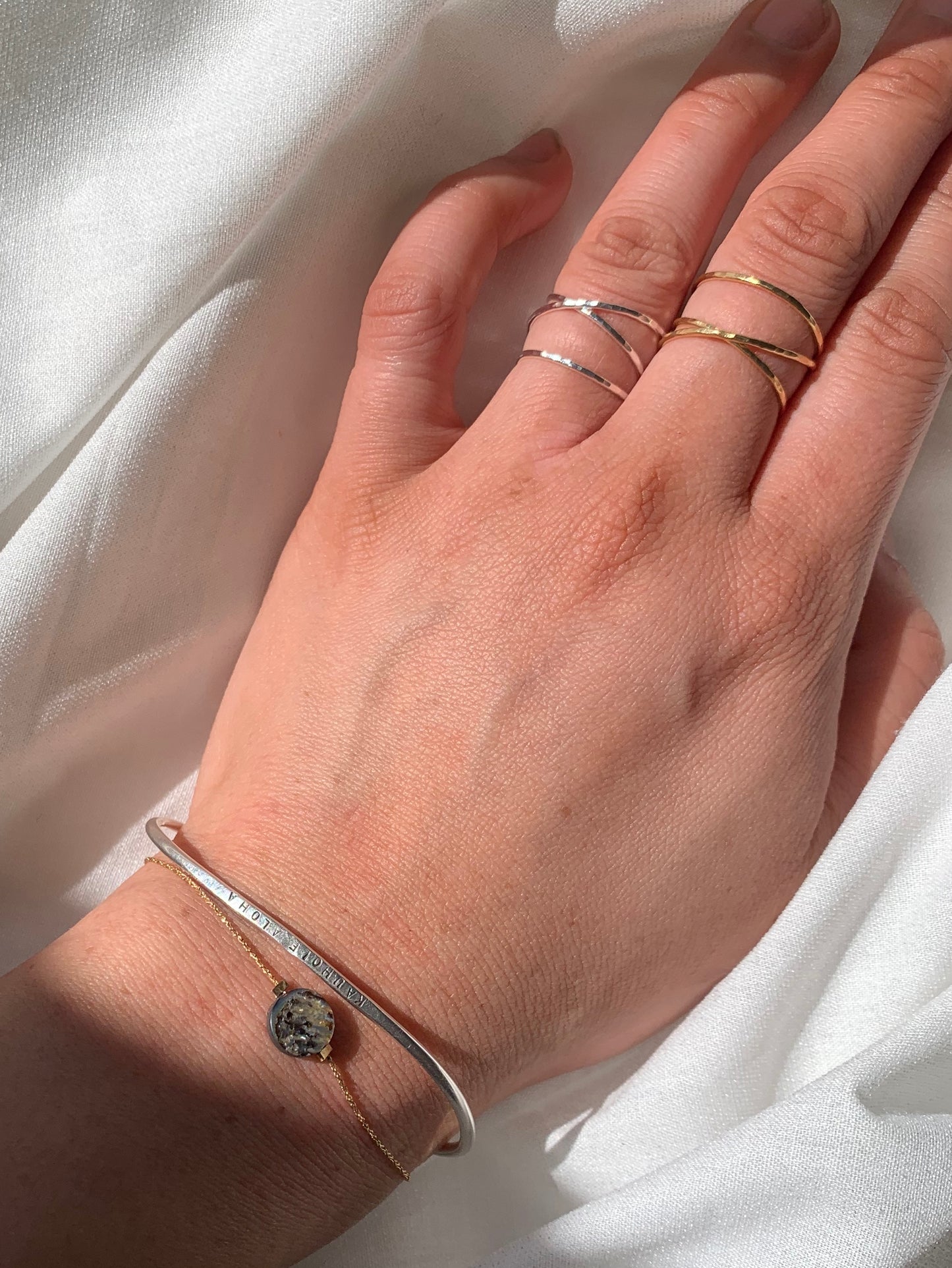 ［受注製作］ Silver〈Spinning bubbles〉3-wrap