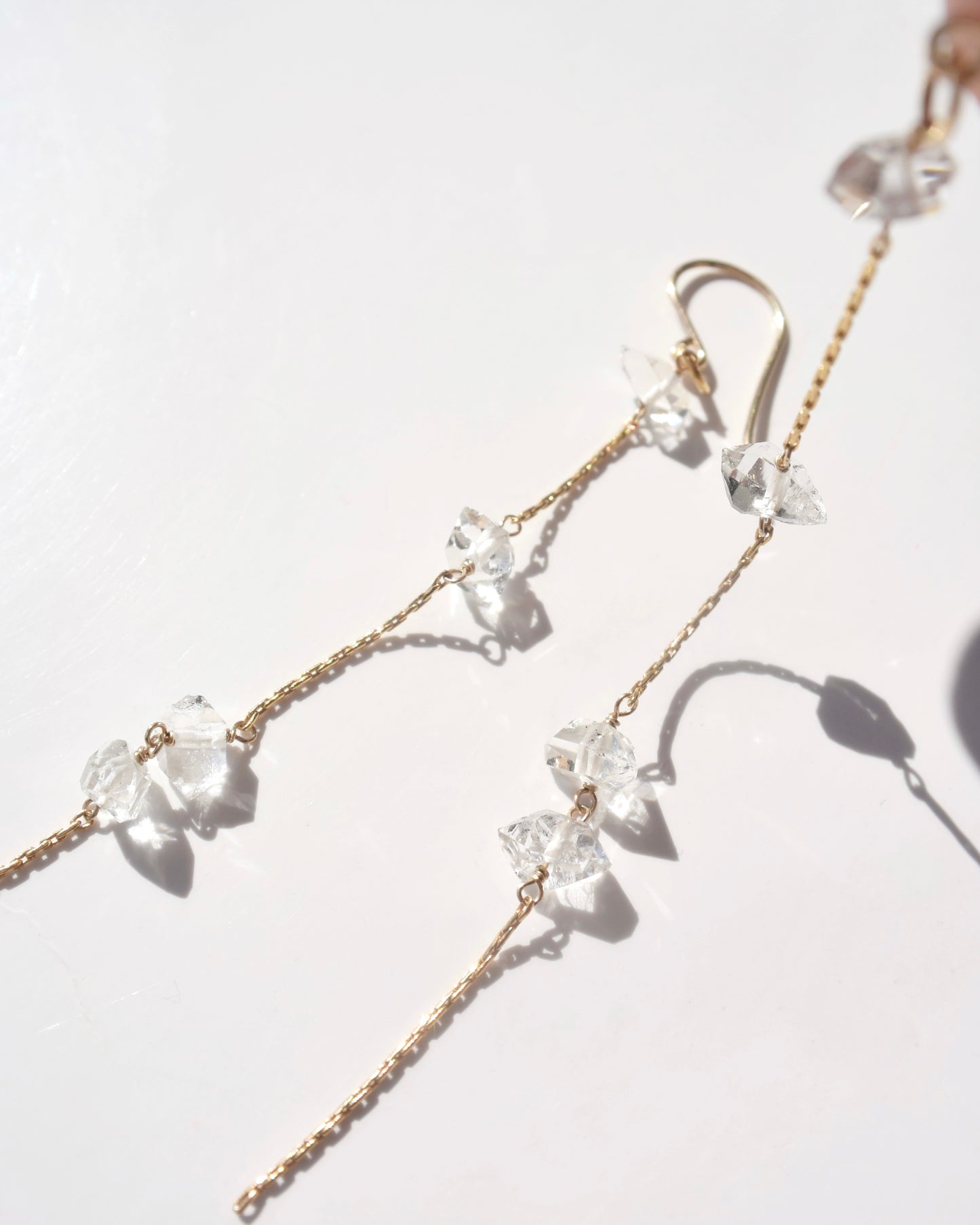 14KGF〈Herkimer diamond〉Earrings