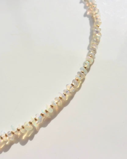 14KGF〈Earthing beads necklace〉Opal