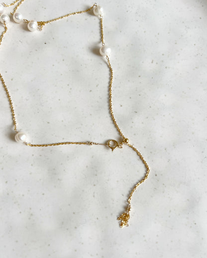 14KGF〈Station necklace〉Fresh water pearl