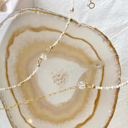 14KGF〈Herkimer diamond half chain 〉Opal