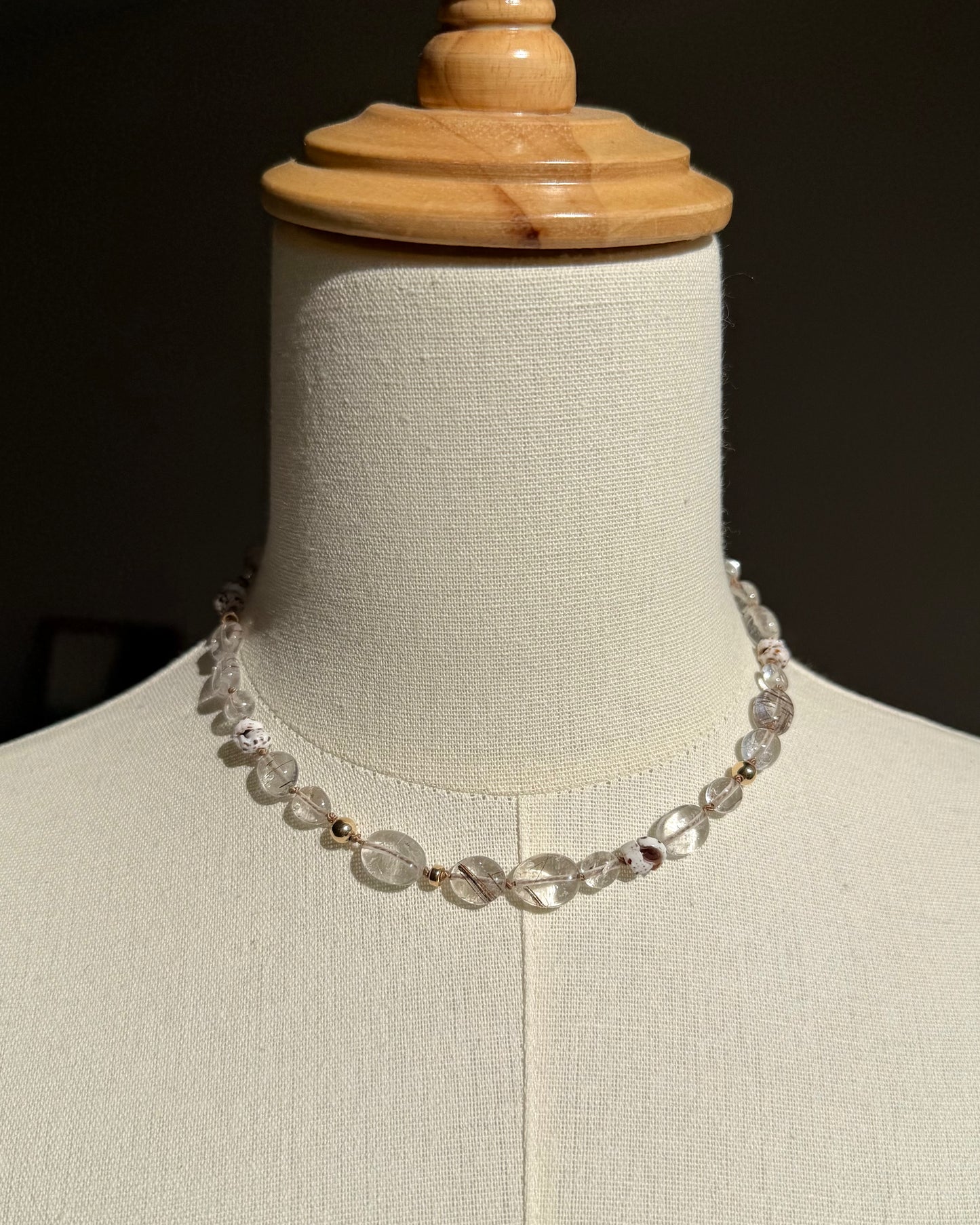 14KGF〈Silk cord necklace〉Rutile Quartz