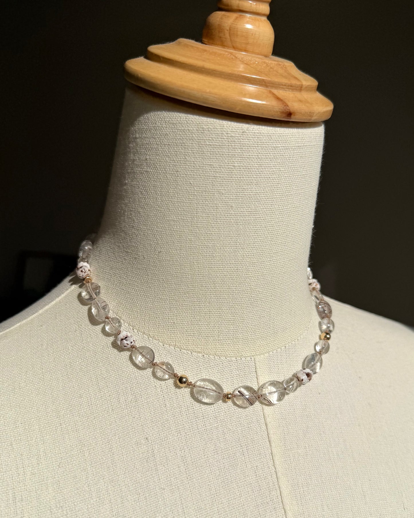 14KGF〈Silk cord necklace〉Rutile Quartz