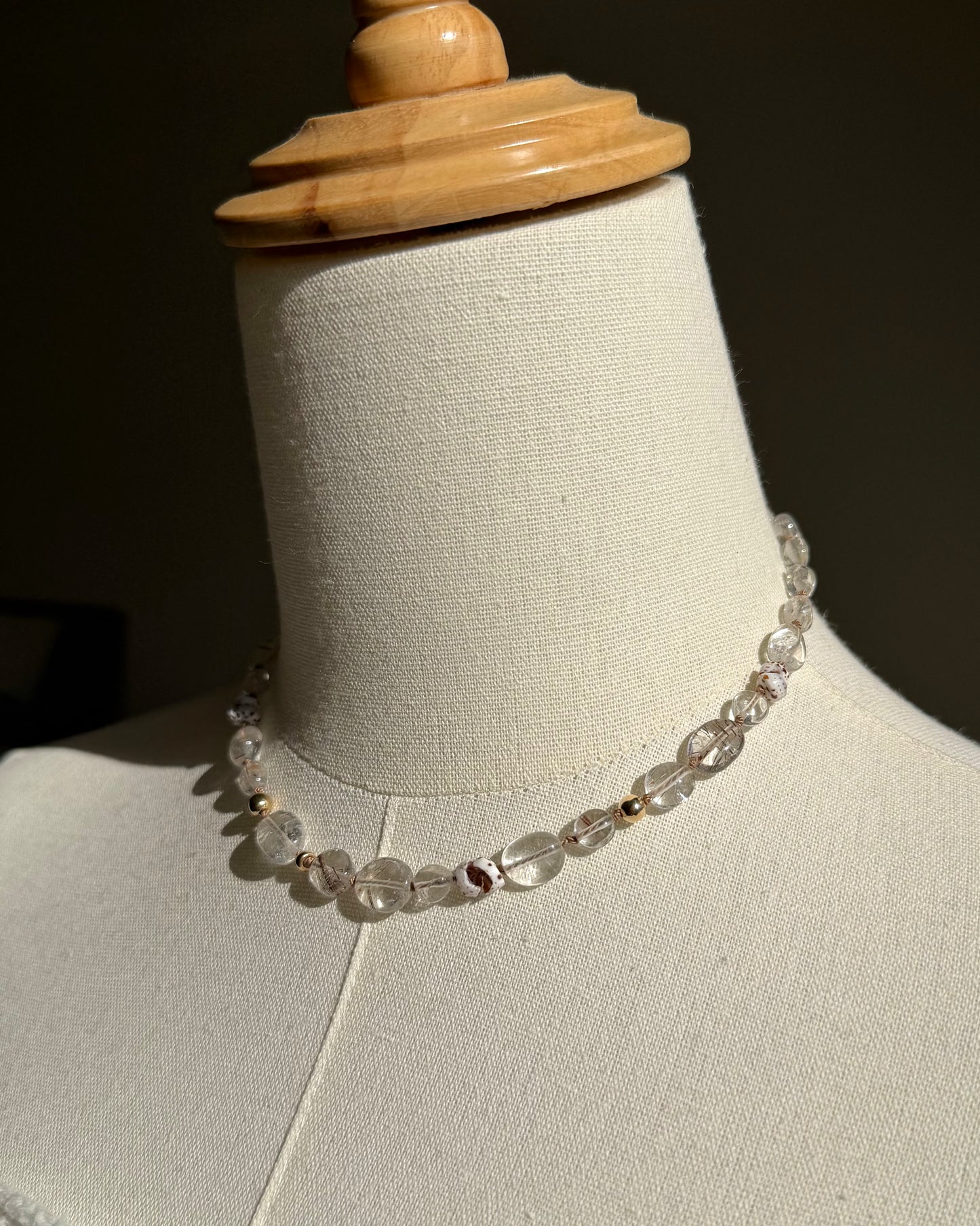 14KGF〈Silk cord necklace〉Rutile Quartz