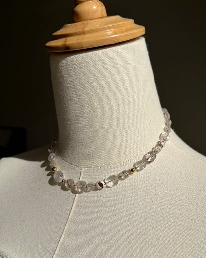 14KGF〈Silk cord necklace〉Rutile Quartz