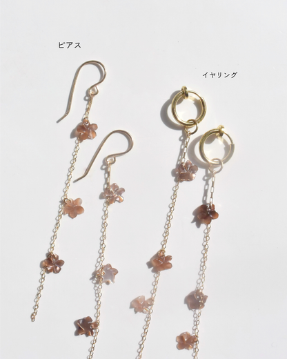14KGF〈From Hawai'i-Plumeria〉Pink-Brown-Hook