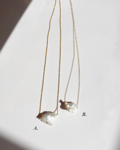 14KGF〈Floating Pearl-Necklace-〉Fresh water pearl