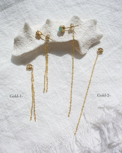 Chain earring back-Gold-