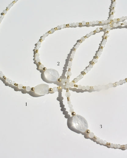 14KGF〈Eathing beads necklace〉Rainbow Moonstone