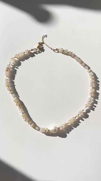 14KGF〈Earthing beads necklace〉Rutile quartz